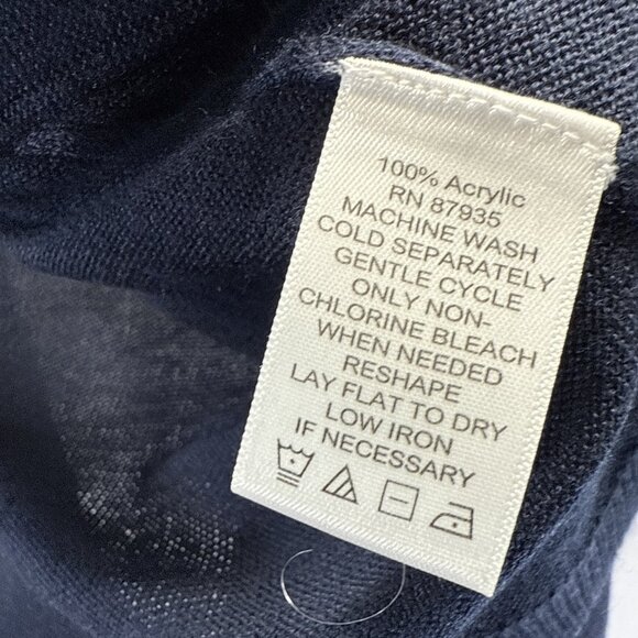 Susan Graver Women's Cardigan Large Solid Navy Blue Lightweight Asymmetrical Hem - Picture 6 of 8